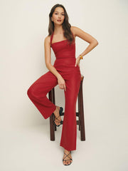 Malika Linen Jumpsuit - Sundried Tomato