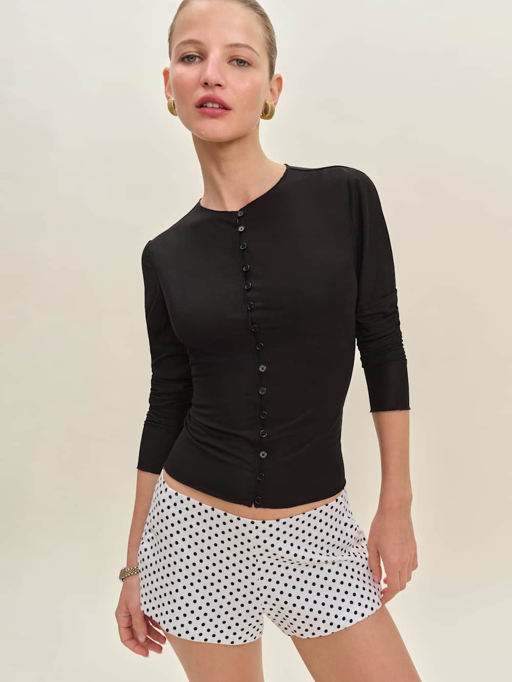 June Low Rise Linen Short - Eclipse Dot