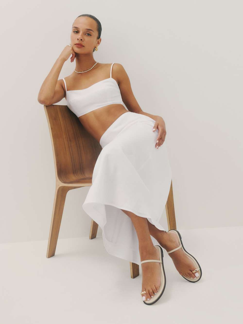 Cassandra Flat Sandal - Almond Leather