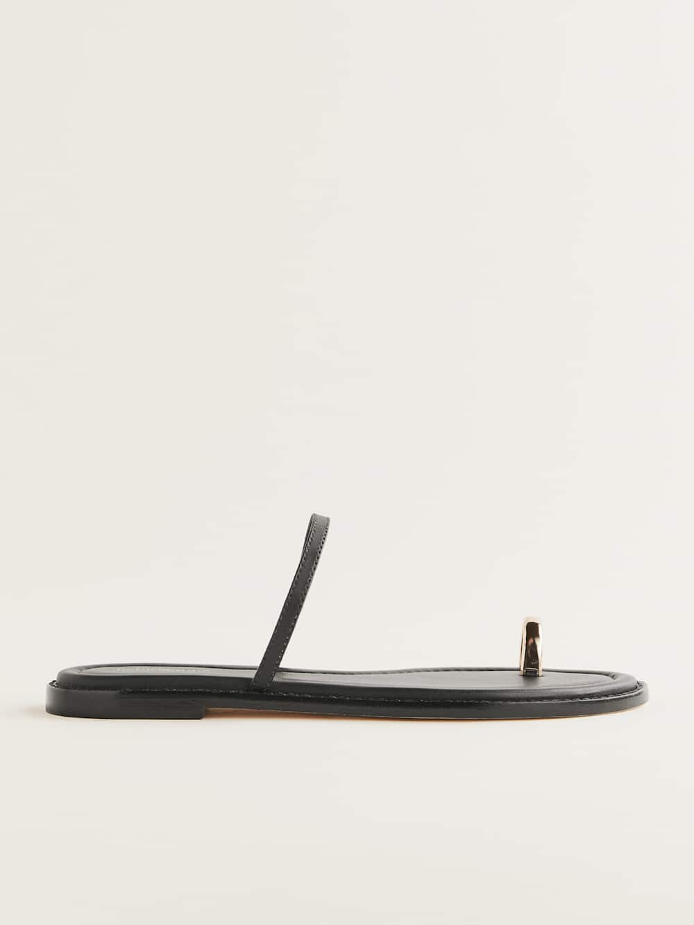 Cassandra Flat Sandal - Black Leather