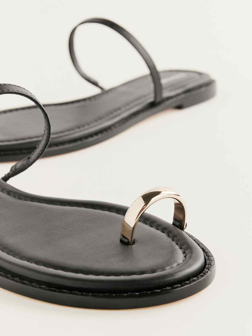 Cassandra Flat Sandal - Black Leather