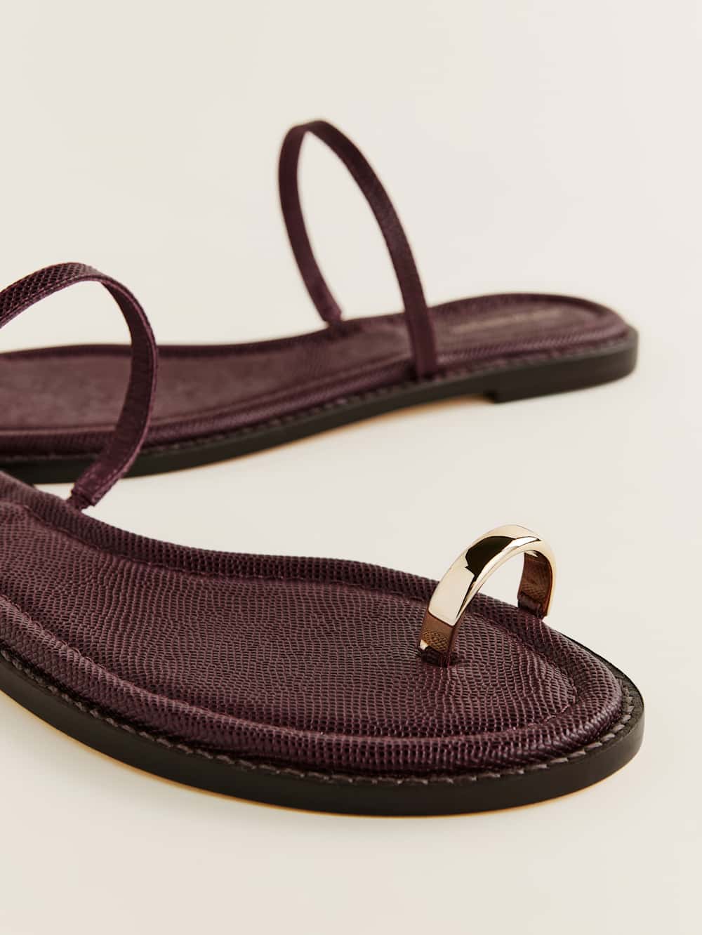 Cassandra Flat Sandal - Wine Snake