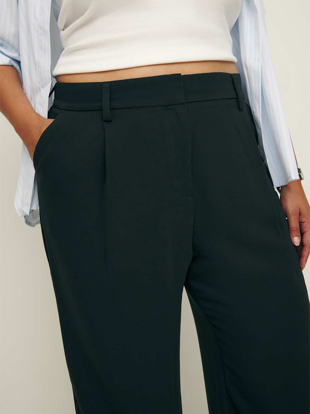 Alex Mid Rise Pant Es - Black