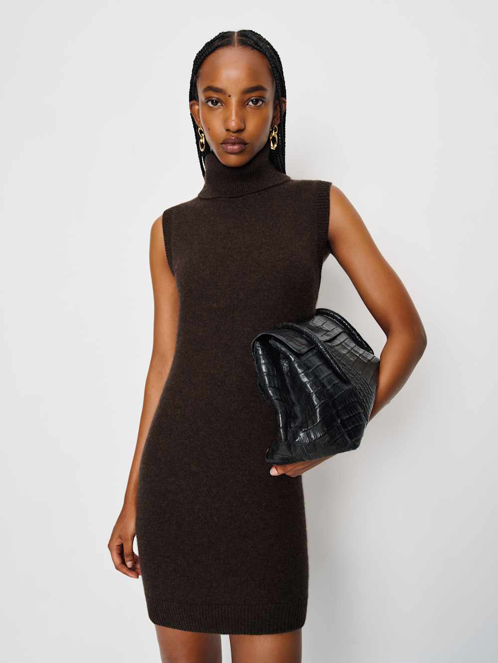 Holland Cashmere Turtleneck Sweater Dress - Compost