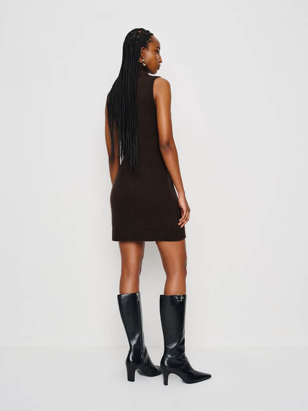 Holland Cashmere Turtleneck Sweater Dress - Compost