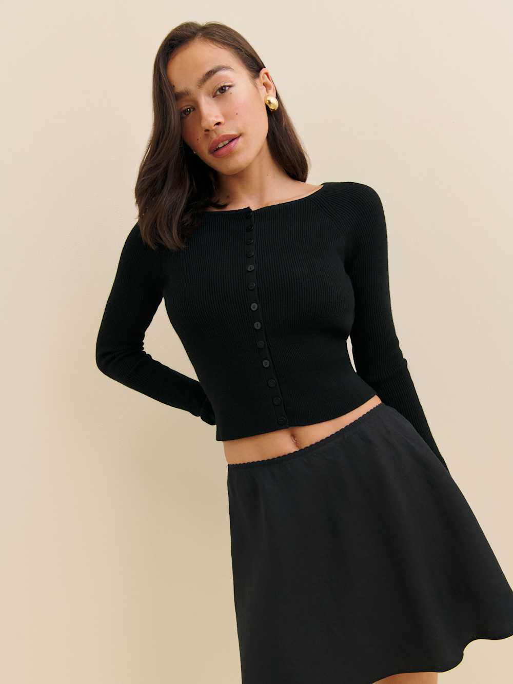 Meadow Regenerative Merino Cardigan - Black