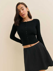 Meadow Regenerative Merino Cardigan - Black