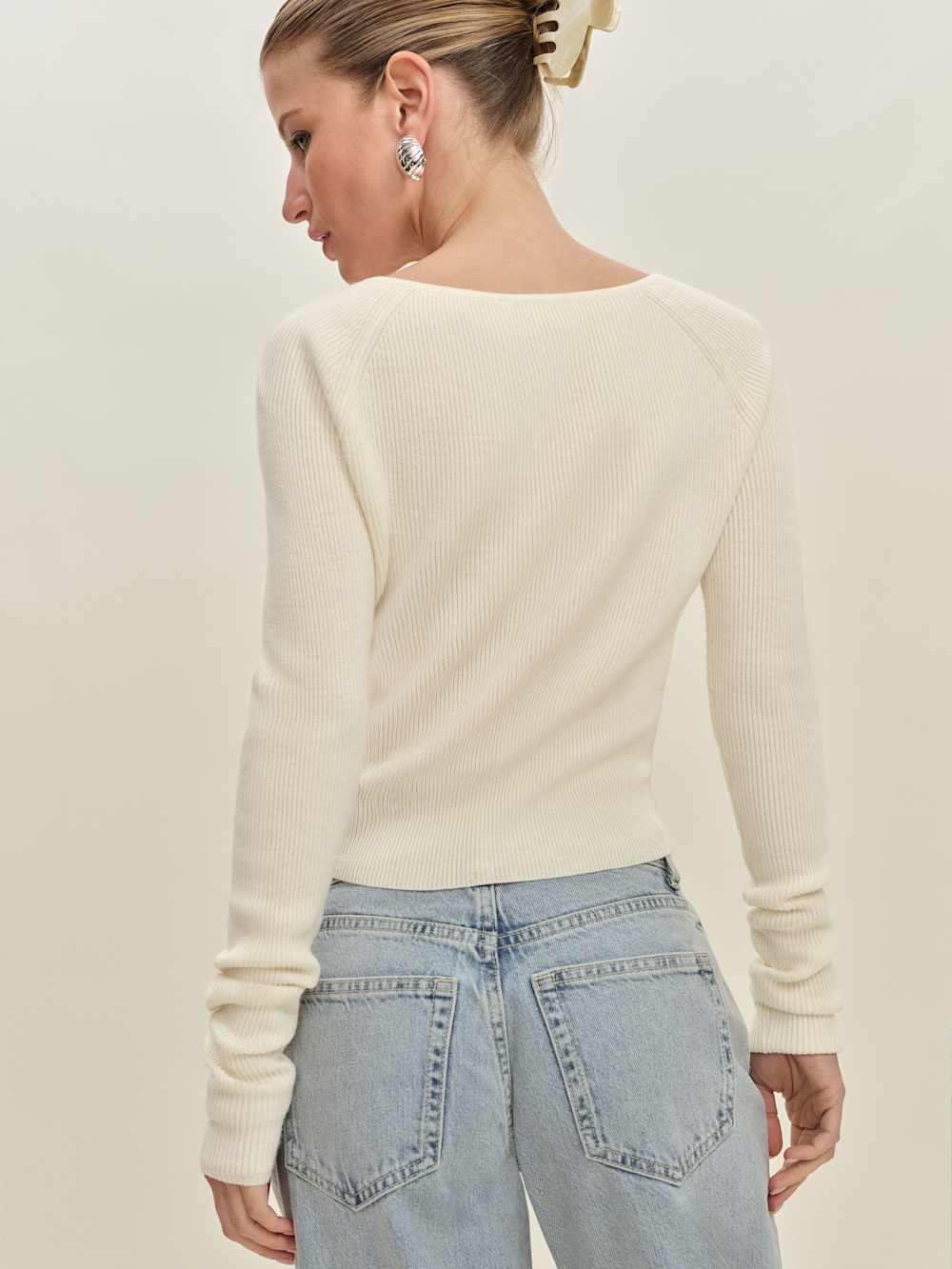 Meadow Regenerative Merino Cardigan - Cream
