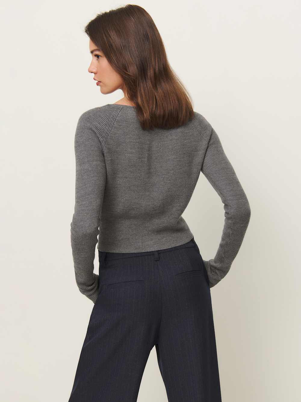 Meadow Regenerative Merino Cardigan - Mid Grey