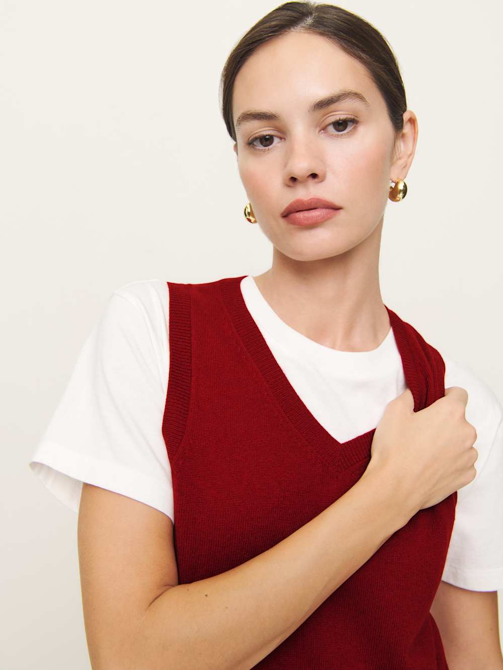 Reese Cashmere Tank - Crimson
