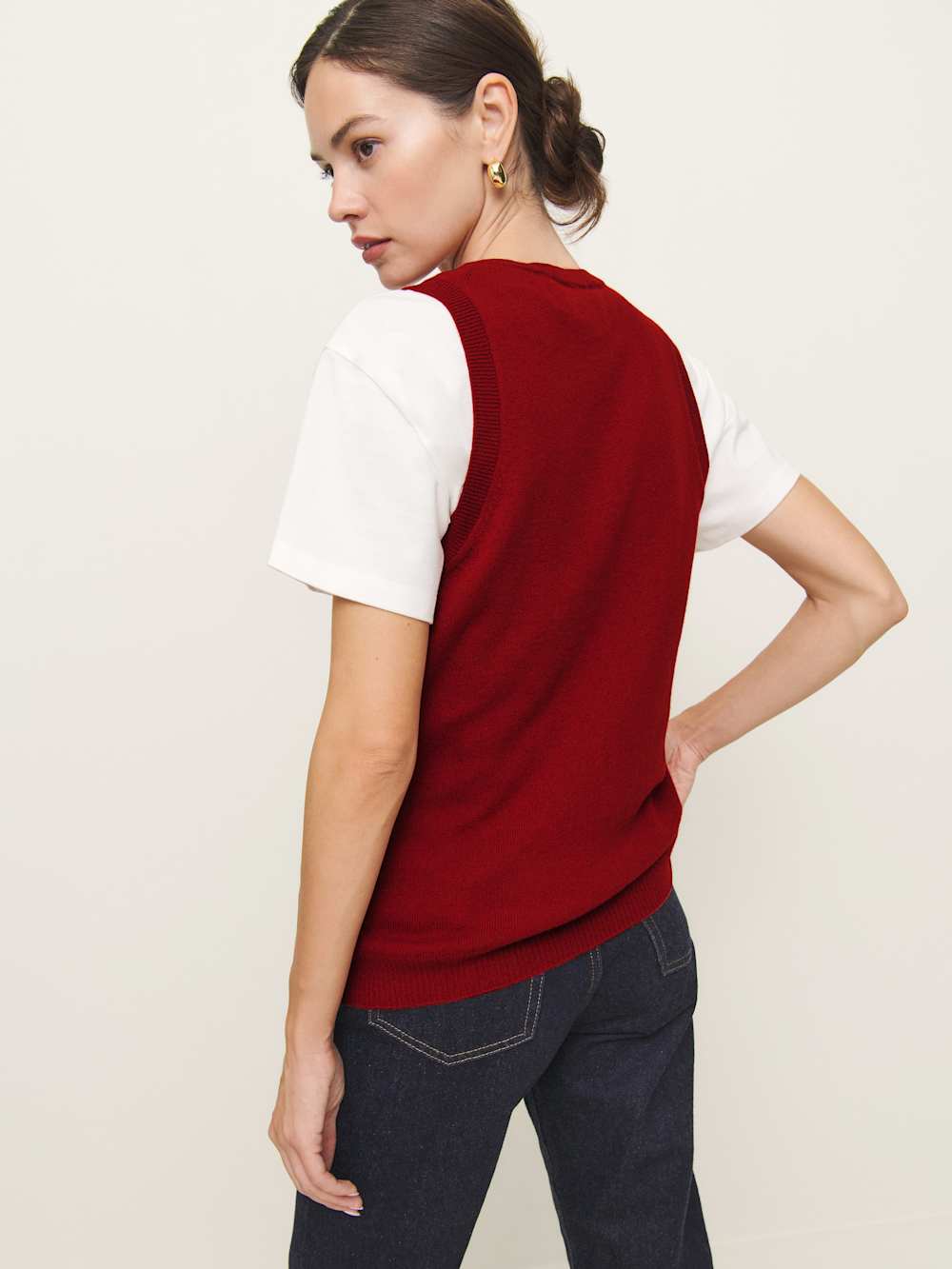 Reese Cashmere Tank - Crimson