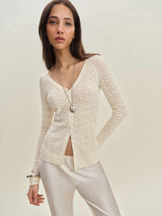 Sutton Regenerative Merino Open Knit Sweater - Cream