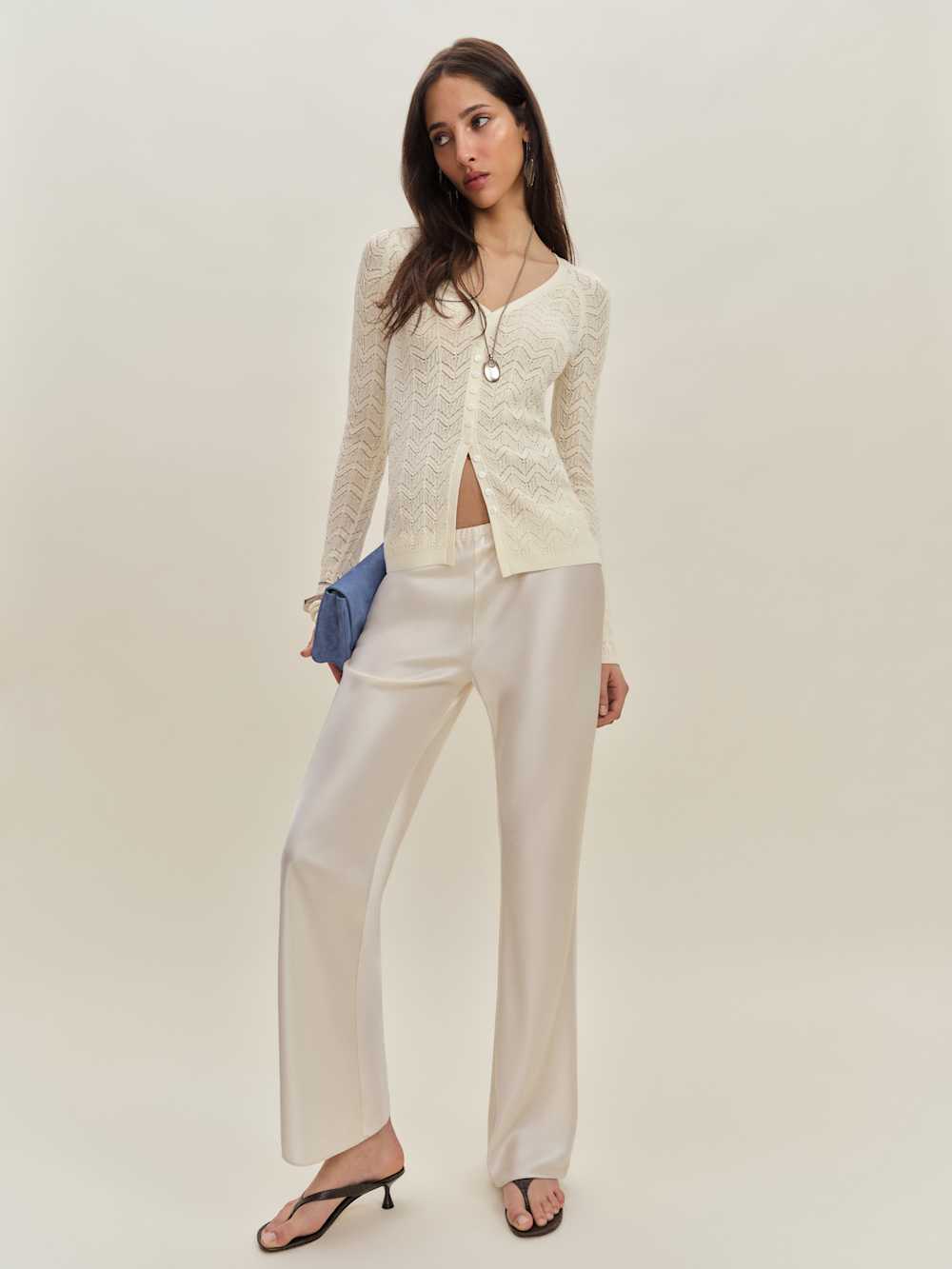 Sutton Regenerative Merino Open Knit Sweater - Cream