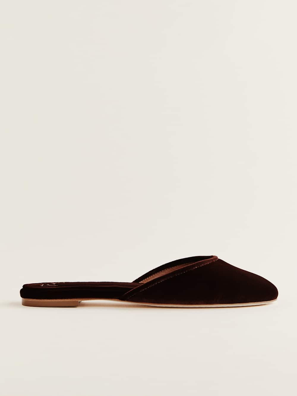 Melly Flat Mule - Dark Cherry Velvet