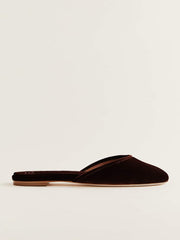 Melly Flat Mule - Dark Cherry Velvet