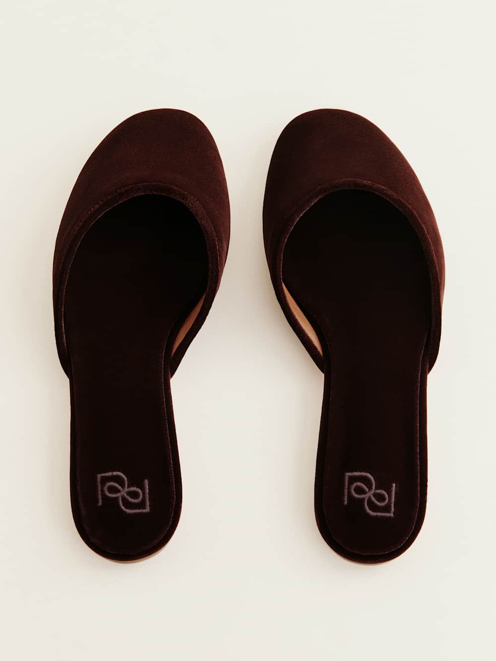 Melly Flat Mule - Dark Cherry Velvet
