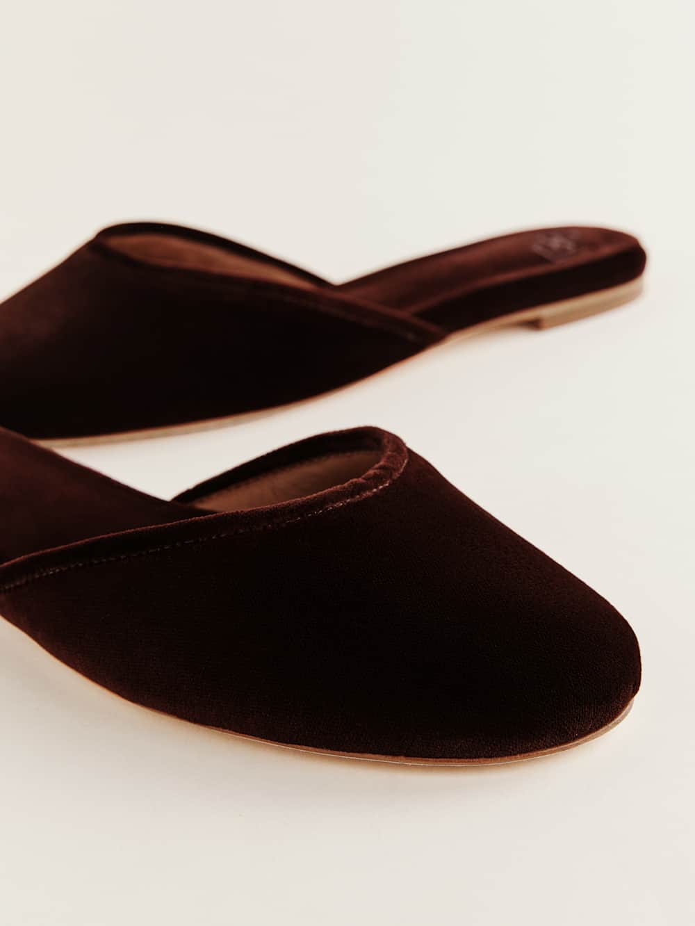 Melly Flat Mule - Dark Cherry Velvet