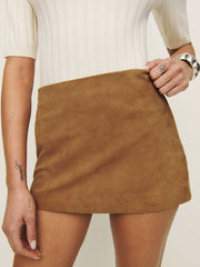 Veda Carla Low Waist Leather Skirt - Topanga Canyon