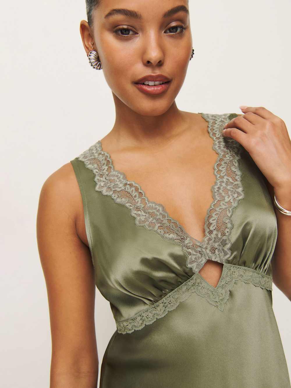 Aliceyn Silk Top - Aloe Vera