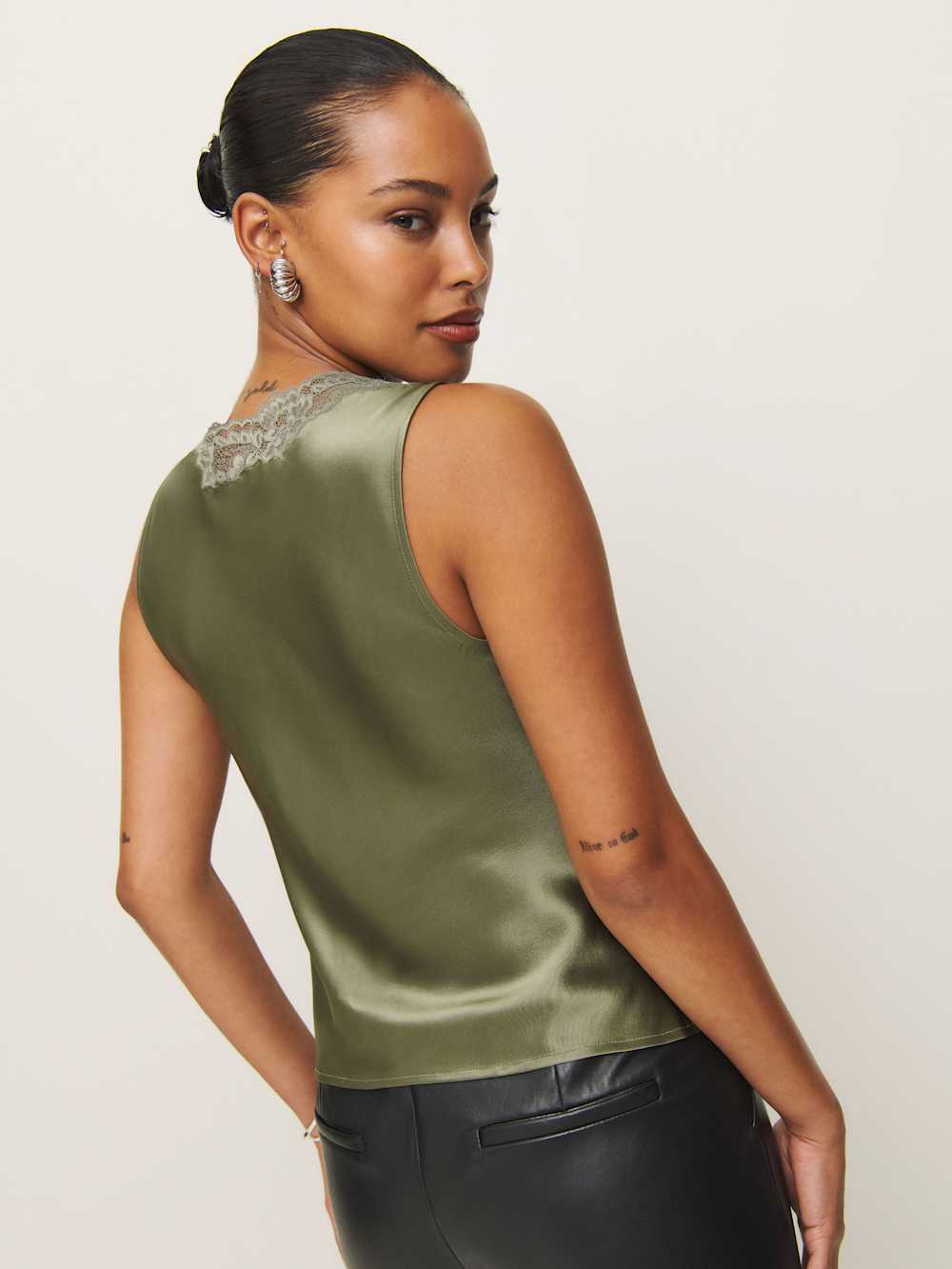 Aliceyn Silk Top - Aloe Vera