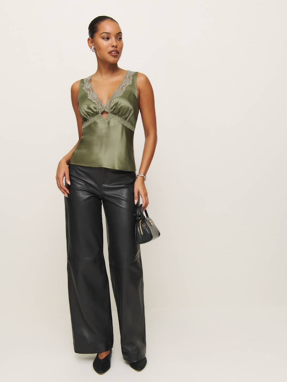 Aliceyn Silk Top - Aloe Vera