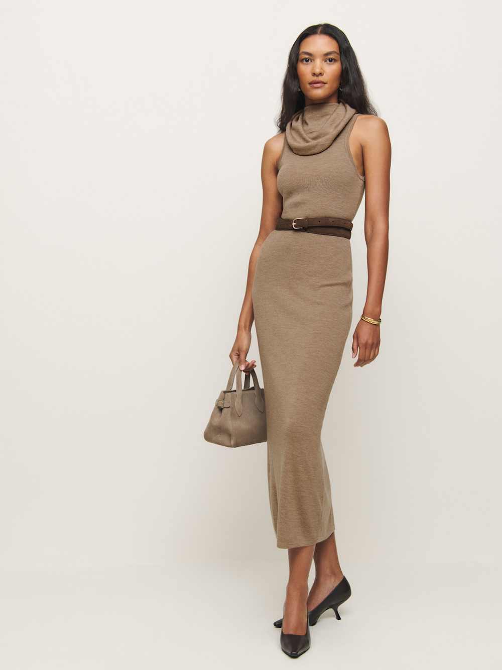 Simone Regenerative Merino Dress - Camel