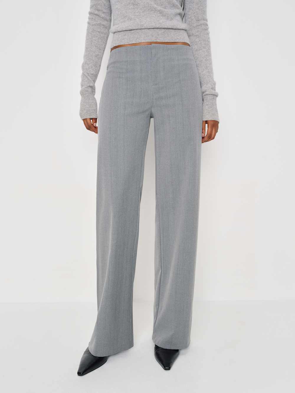 Petites Vida Low Rise Pant - Grey Stripe
