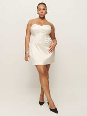 Pacie Satin Dress Es - Fior Di Latte