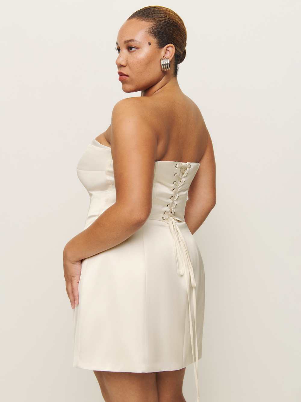 Pacie Satin Dress Es - Fior Di Latte