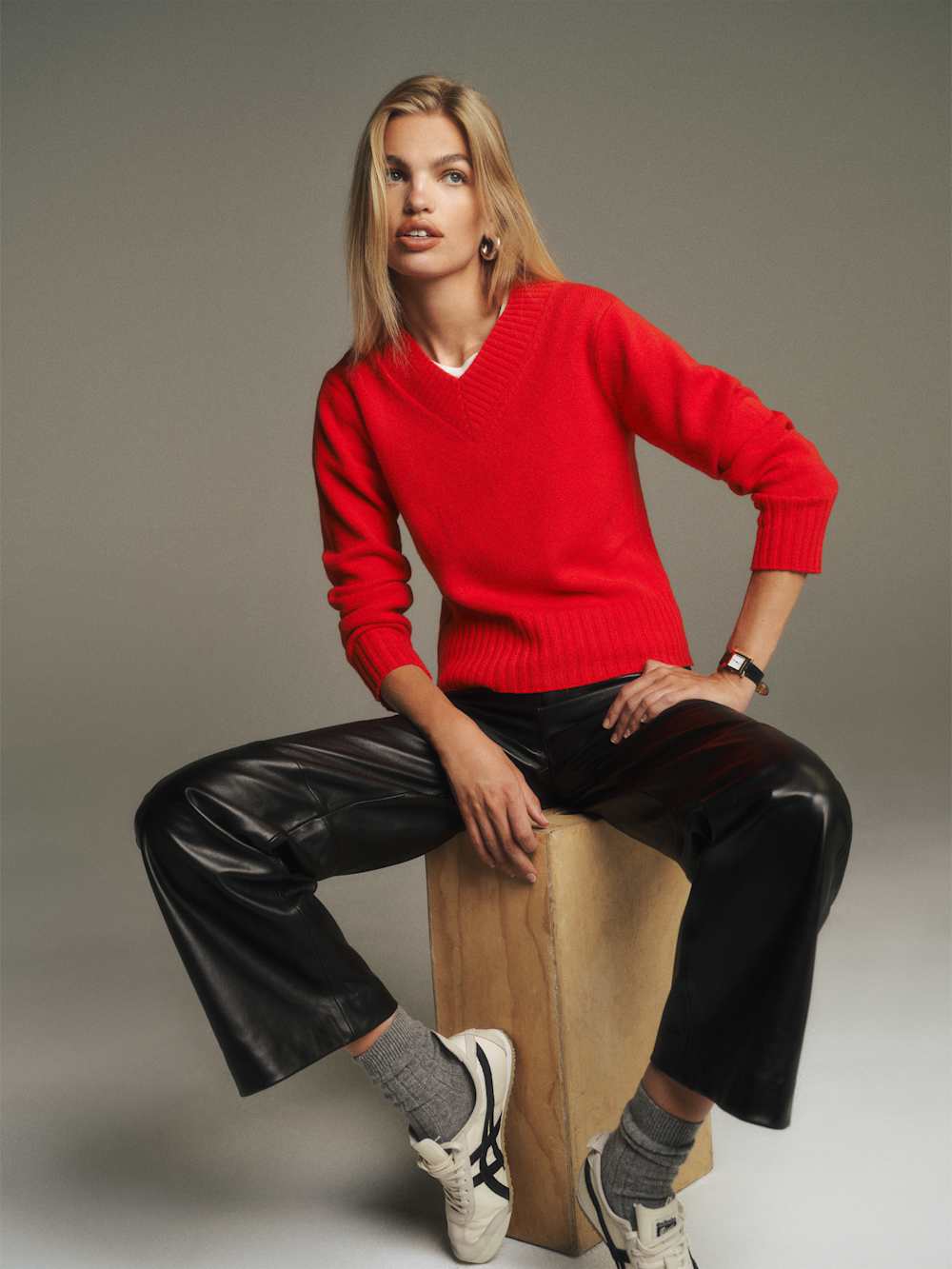 Veda Vida Low Rise Leather Pant - Black