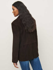 Veda Leon Oversized Blazer - Mole Suede
