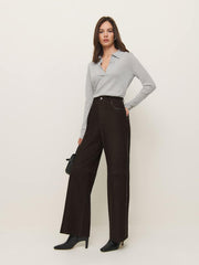 Veda Kennedy Studded Leather Pant - Mole Suede