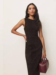 Veda Kendi Leather Dress - Mole Suede