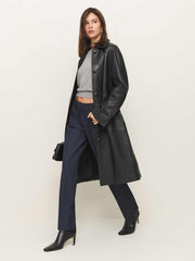 Veda Beck Leather Trench - Black