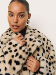 Ellie Faux Fur Coat - Dalmatian