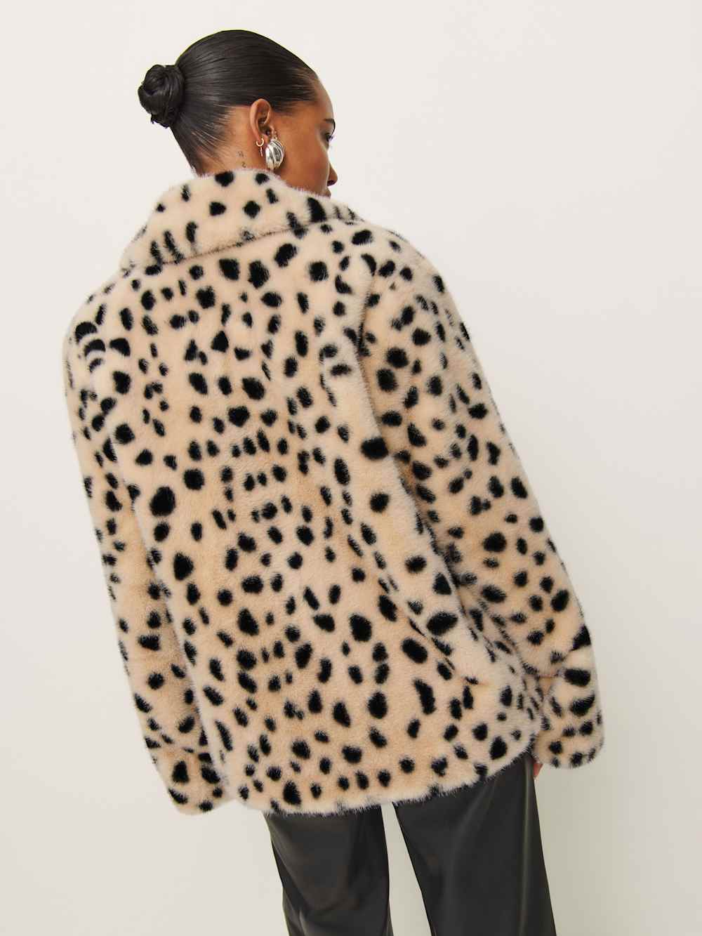 Ellie Faux Fur Coat - Dalmatian