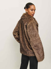 Ellie Faux Fur Coat - Teddy