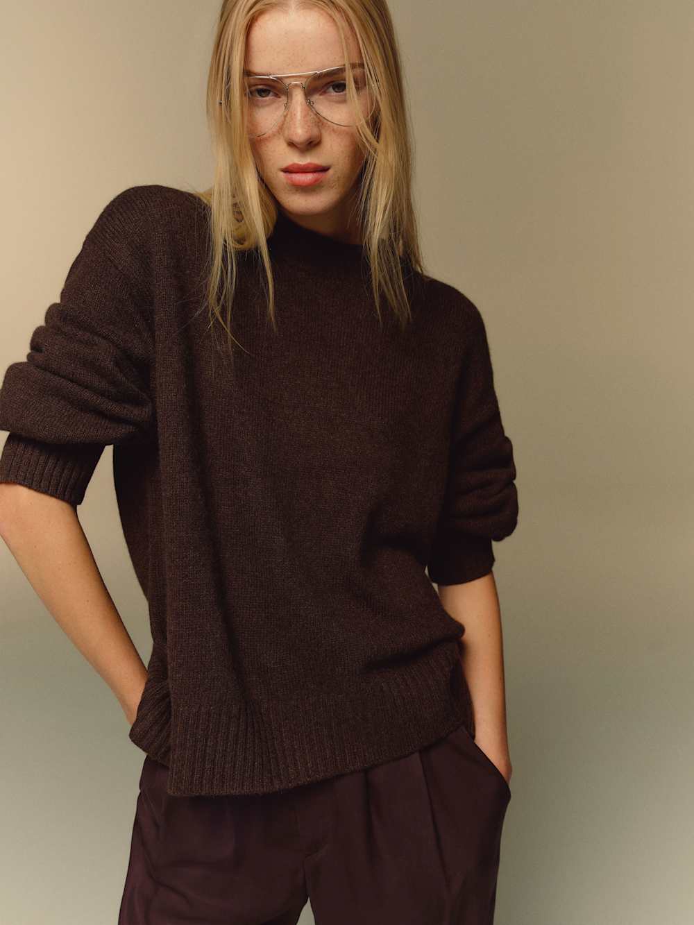 Cove Cashmere Oversized Crew - Compost