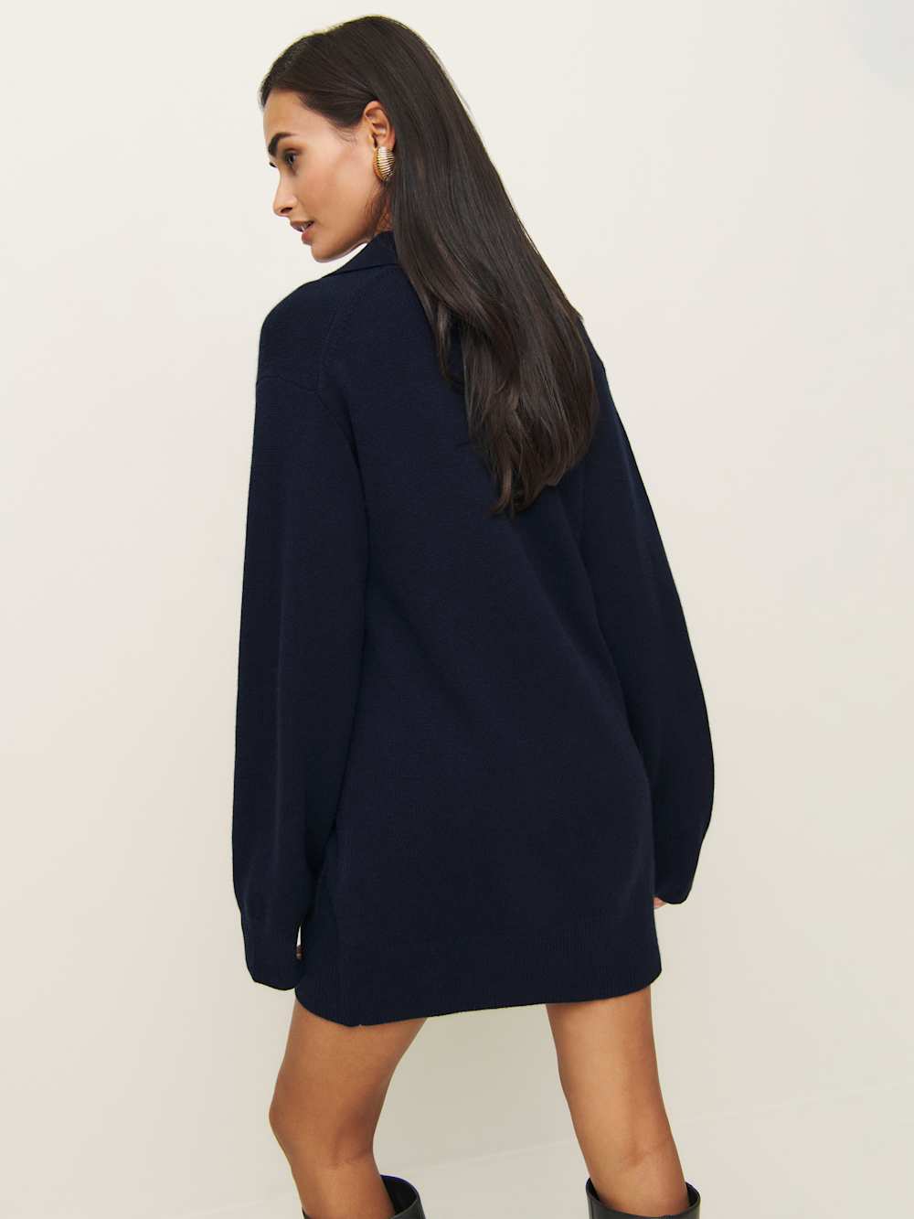 Maeve Cashmere Polo Dress - Navy