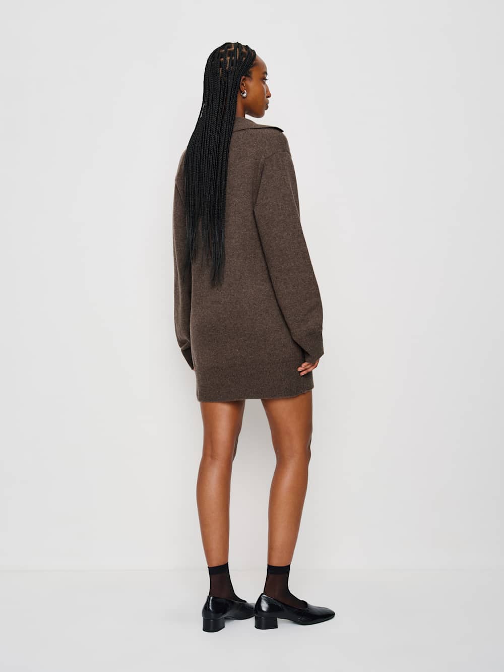 Maeve Cashmere Polo Dress - Walnut