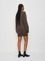 Maeve Cashmere Polo Dress - Walnut