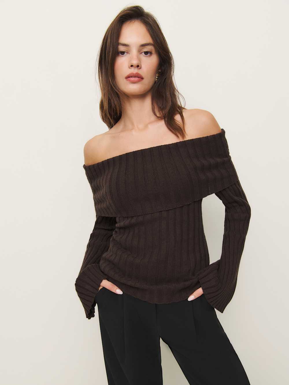 Lana Cashmere Blend Sweater - Black Bean