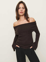 Lana Cashmere Blend Sweater - Black Bean