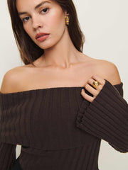 Lana Cashmere Blend Sweater - Black Bean