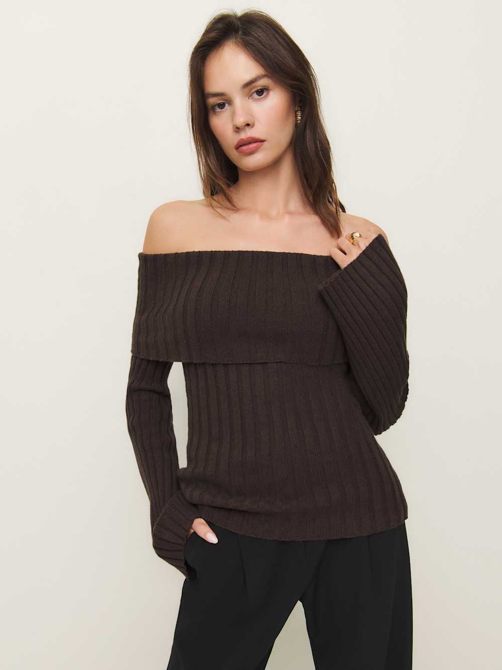 Lana Cashmere Blend Sweater - Black Bean