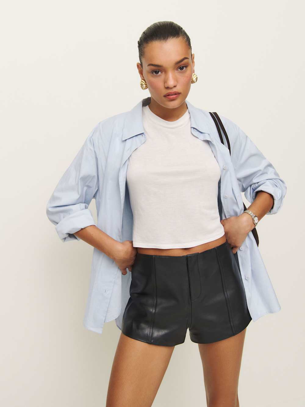 Veda Rory Leather Short - Black