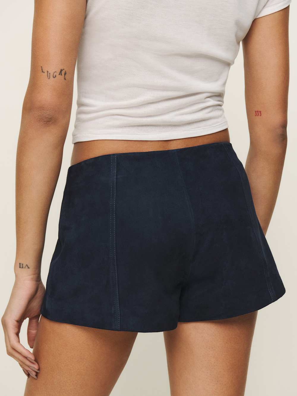 Veda Rory Leather Short - Navy Suede