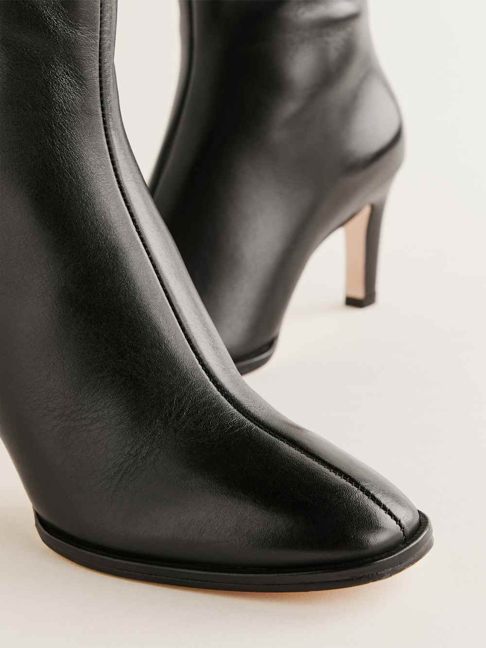 Giles Over The Knee Boot - Black Leather
