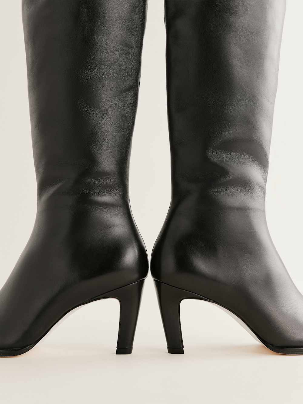 Giles Over The Knee Boot - Black Leather