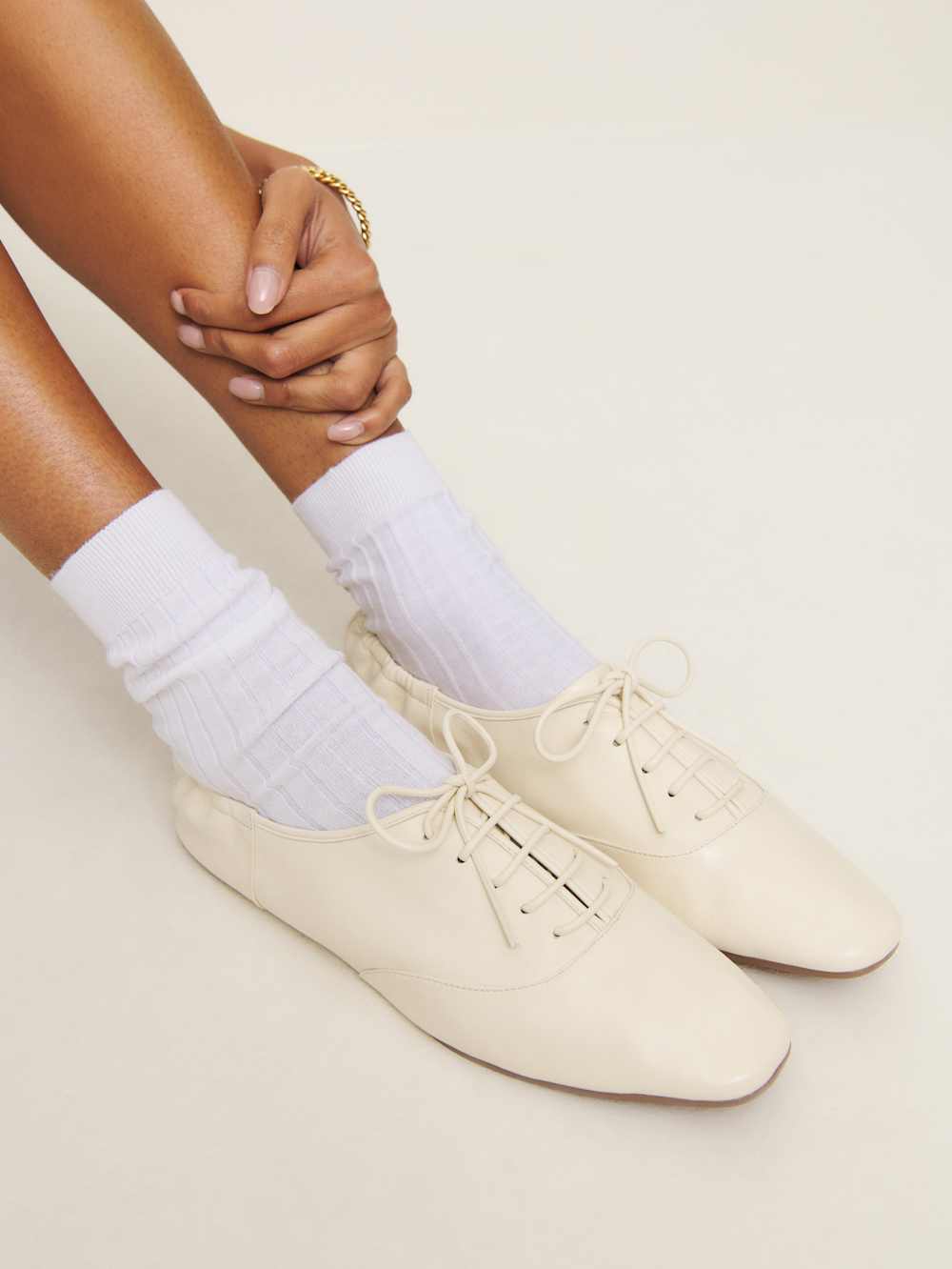 Marie Lace-up Oxford - Cream Puff Leather